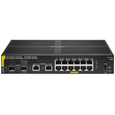 Aruba 6100 12G Class4 PoE 2G/2SFP+ 139W Switch JL679A ABB