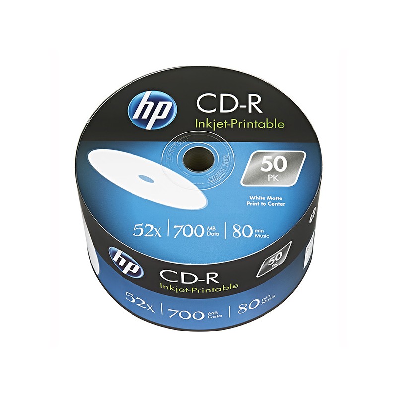 HP CD-R, CRE00070WIP-3, 69301, Printable, 50-pack, 700MB, 52x, 80min., 12cm, bulk, pro archivaci dat
