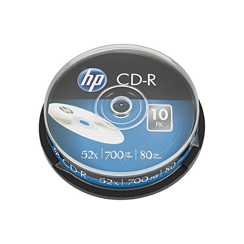 HP CD-R, CRE00019-3, 69308, 10-pack, 700MB, 52x, 80min., 12cm, bez možnosti potisku, cake box, pro archivaci dat