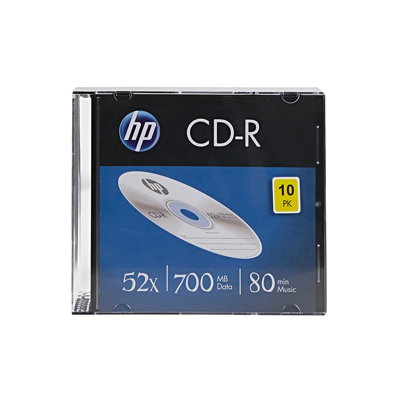HP CD-R, CRE00085-3, 69310, 10-pack, 700MB, 52x, 80min., 12cm, bez možnosti potisku, slim case, pro archivaci dat