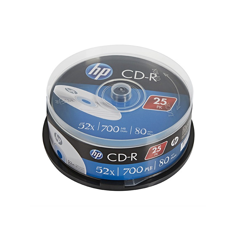 HP CD-R, CRE00015-3, 69311, 25-pack, 700MB, 52x, 80min., 12cm, bez možnosti potisku, cake box, pro archivaci dat