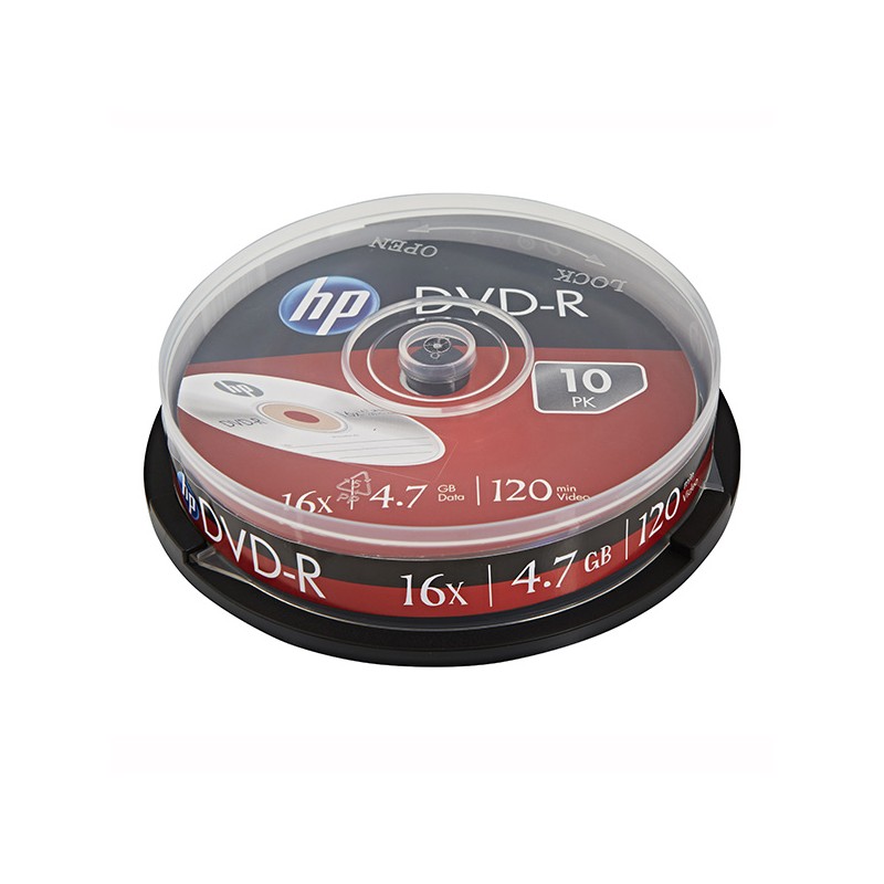 HP DVD+R, DRE00027-3, 4.7GB, 16x, cake box, 10-pack, bez možnosti potisku, 12cm, pro archivaci dat