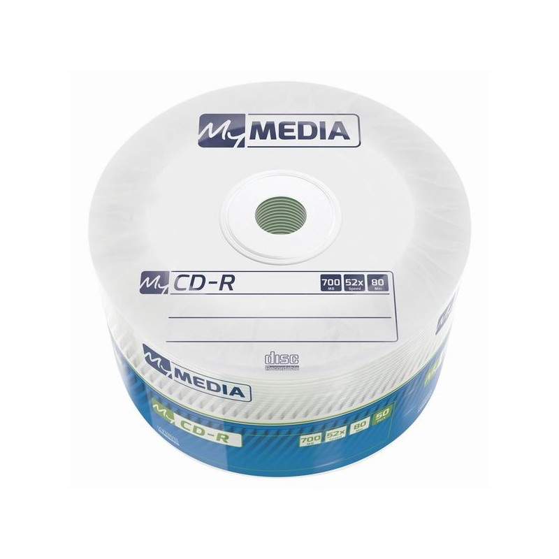 MyMedia CD-R, 69201, 50-pack, 700MB, 52x, 80min., 12cm, bez možnosti potisku, wrap, Standard, pro archivaci dat