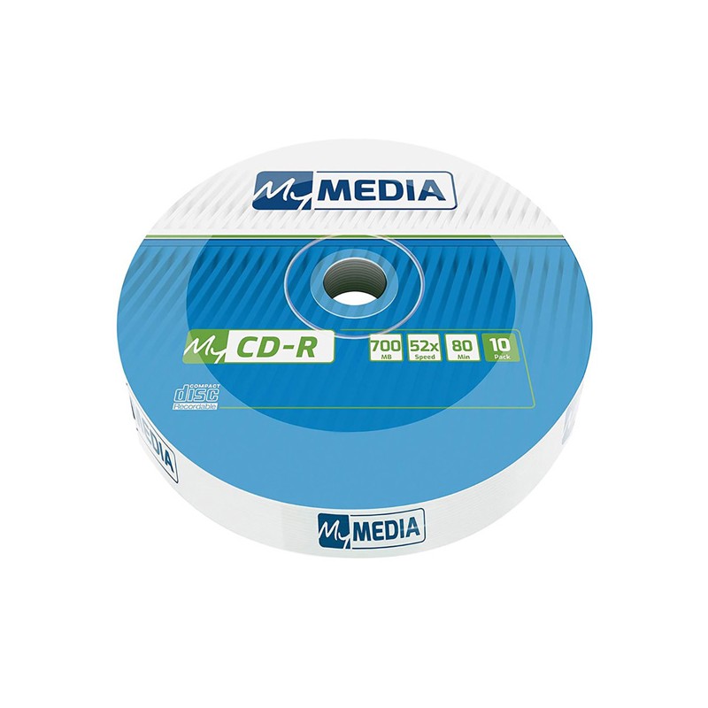 MyMedia CD-R, 69204, 10-pack, 700MB, 52x, 80min., 12cm, bez možnosti potisku, wrap, Standard, pro archivaci dat