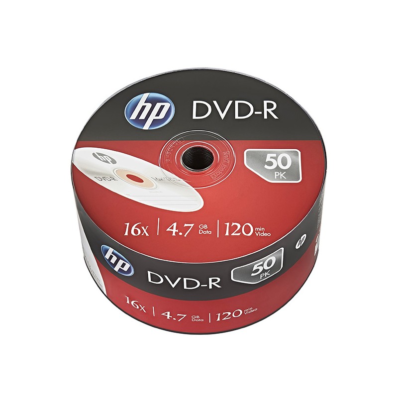 HP DVD-R, DME00070-3, 69303, 4.7GB, 16x, bulk, 50-pack, bez možnosti potisku, 12cm, pro archivaci dat
