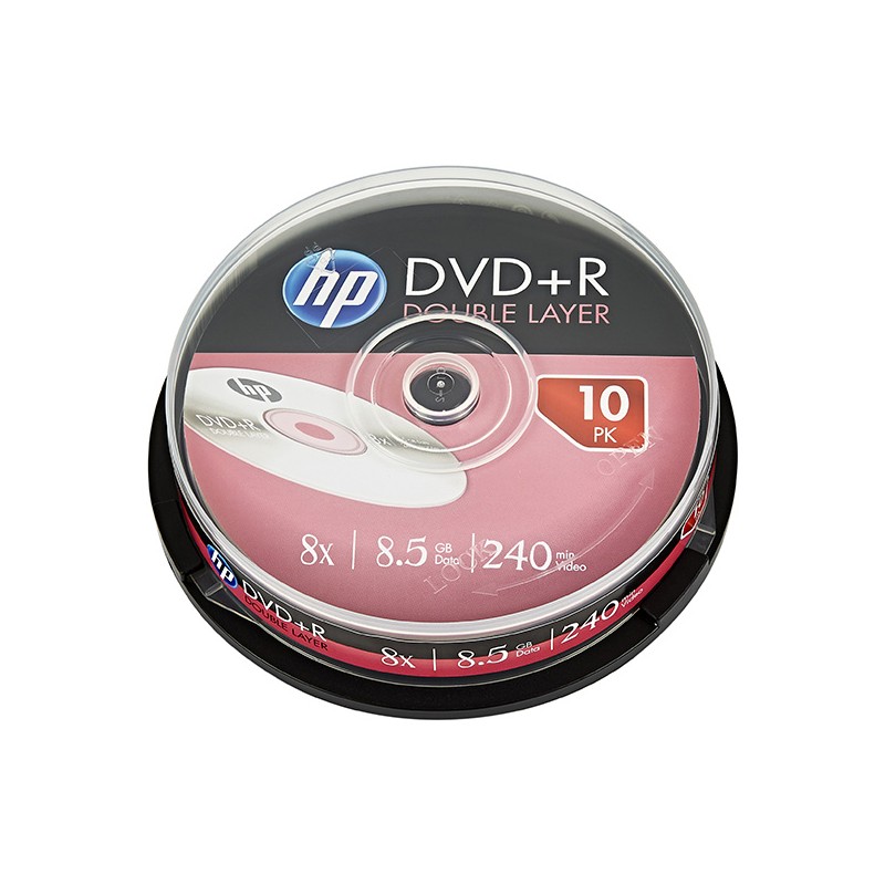 HP DVD+R DL, Double Layer, DRE00060-3, 69309, 8.5GB, 8x, cake box, 10-pack, bez možnosti potisku, 12cm, pro archivaci dat