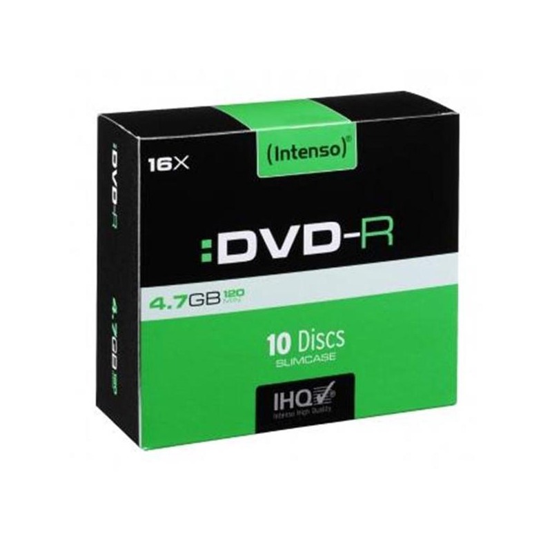 Intenso DVD-R, 4101652, 4.7GB, 16x, slim case, 10-pack, bez možnosti potisku, 12cm, pro archivaci dat, DOPRODEJ