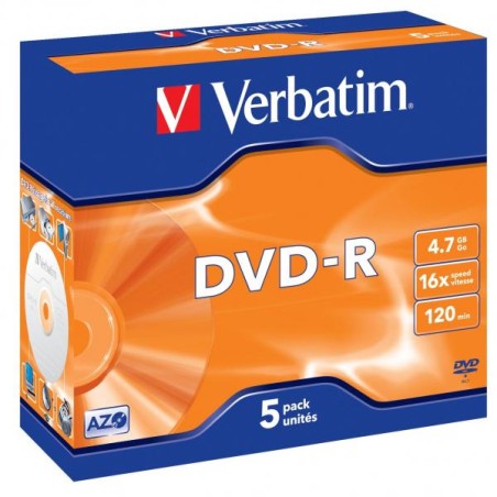 Verbatim DVD-R, DataLife PLUS, 43518, 4.7GB, 16x, jewel box, 1 KUS, Scratch Resistant, 12cm, General, Advanced Azo+, Matte