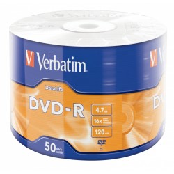 Verbatim DVD-R, Matt Silver, 43791, 4.7GB, 16x, wrap, 50-pack, bez možnosti potisku, 12cm, pro archivaci dat
