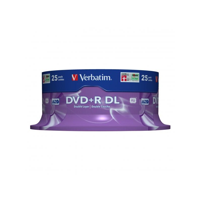 Verbatim DVD+R DL, Double Layer Matt Silver, 43757, 8.5GB, 8x, spindle, 25-pack, 12cm, pro archivaci dat