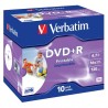 Verbatim DVD+R, Wide Inkjet Printable ID Brand, 43508, 4.7GB, 16x, jewel box, 10-pack, 12cm, pro archivaci dat