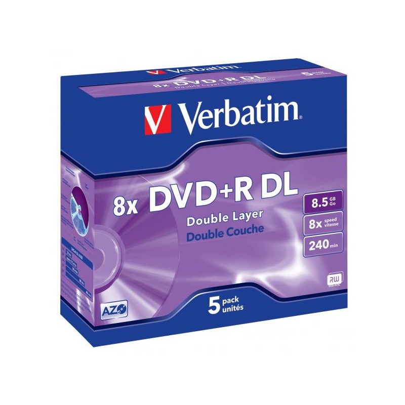 Verbatim DVD+R, DataLife PLUS, 43540, 8,5GB, 8x, jewel box, 1 KUS!!!, Scratch Resistant, CENA ZA KUS