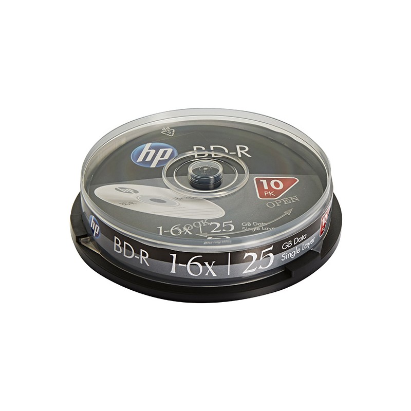 HP BD-R, Single Layer 25GB, Standard, cake box, BRE00071-3, 69321, 6x, 10-pack, pro archivaci dat