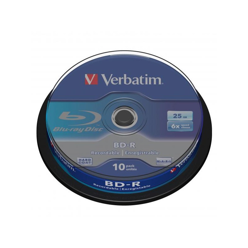 Verbatim BD-R, Single Layer 25GB, cake box, 43742, 6x, 10-pack, pro archivaci dat