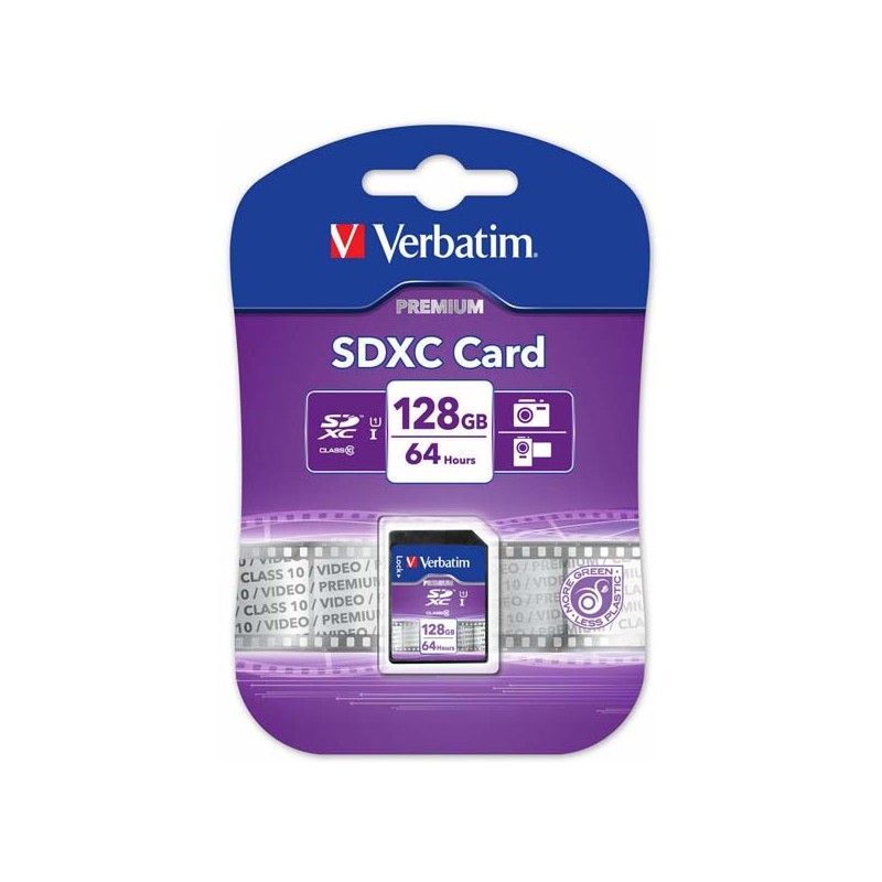 Verbatim paměťová karta Secure Digital Card Premium U1, 128GB, SDXC, 44025, UHS-I U1 (Class 10)
