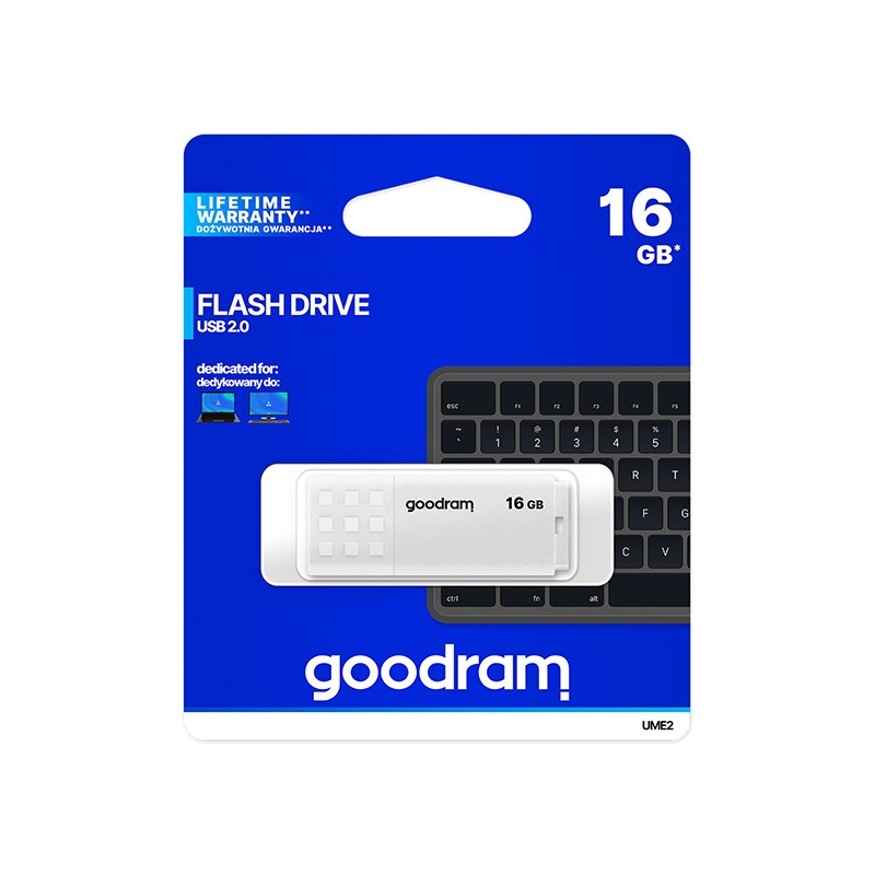 GOODRAM Flash Disk 16GB UME2, USB 2.0, bílá