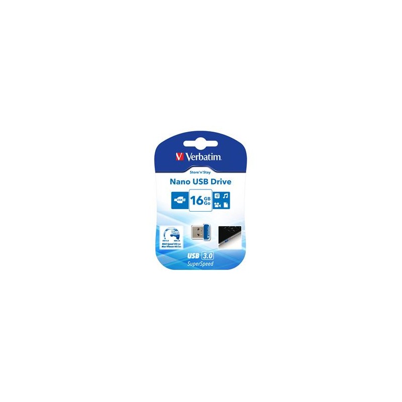 VERBATIM Flash Drive 16GB Store 'n' Stay Nano, USB 3.0