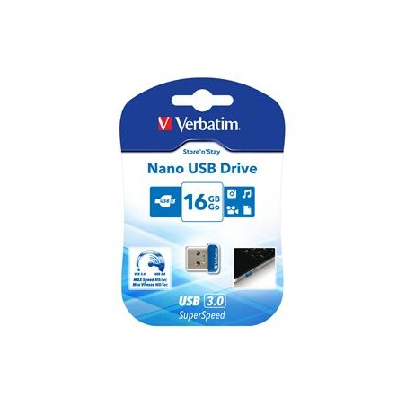 VERBATIM Flash Drive 16GB Store 'n' Stay Nano, USB 3.0