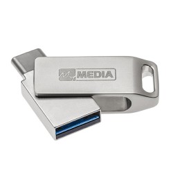 MyMedia MyDual USB 3.2 Gen 1, 64GB, 69270, stříbrný, 69270, USB A / USB C, s otočnou krytkou