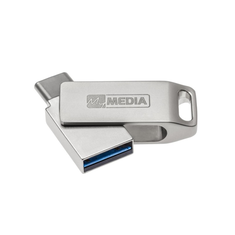 MyMedia MyDual USB 3.2 Gen 1, USB 3.2 Gen 1, 32GB, 69269, stříbrný, 69269, USB A / USB C, s otočnou krytkou