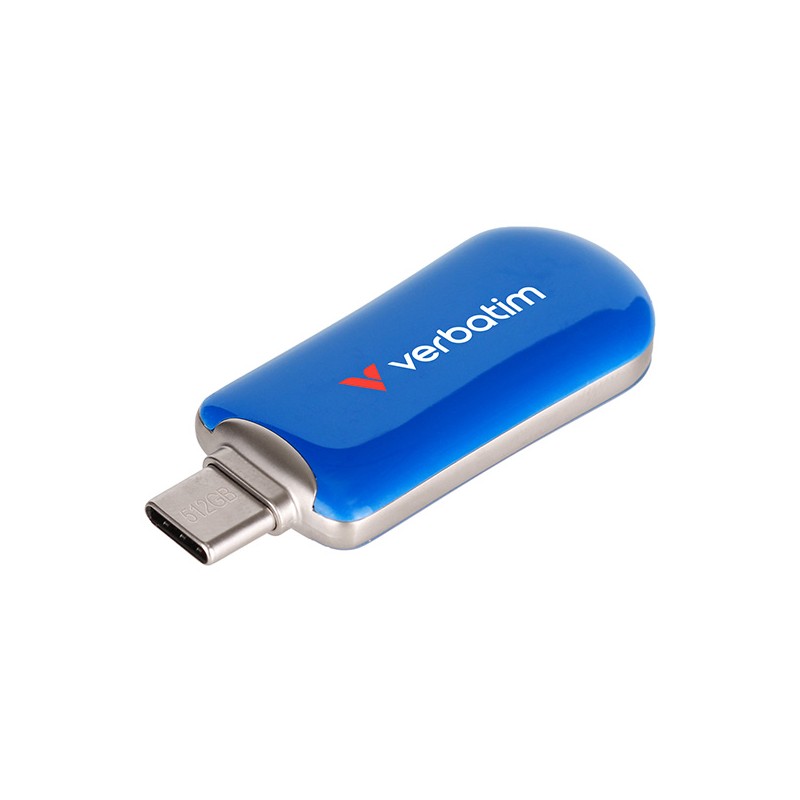 Verbatim USB flash disk, USB C, 512GB, Plectra, modrý, 30235, USB C