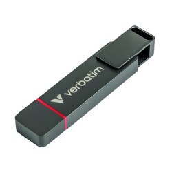 Verbatim USB flash disk, USB C a USB 3.2 Gen 1, 1000GB, Dual QuickStick, šedý, 32043, USB C, s poutkem, DOPRODEJ