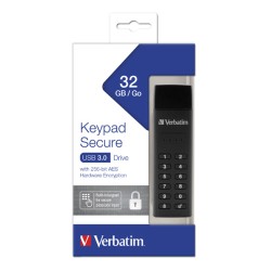 VERBATIM USB 3.0 Drive 32 GB - Keypad Secure (R:160/W:130 MB/s) GDPR