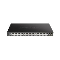 D-Link DGS-1250-52XMP 52-Port Gigabit Smart PoE Switch, 48x GbE PoE+, 4x SFP+, PoE 370W