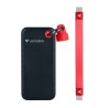 SSD Externí Verbatim Pocket SSD Black/Red, 32196, 2000GB, černý, M.2, obsahuje USB C kabel a pytlík, USB-C, 2TB