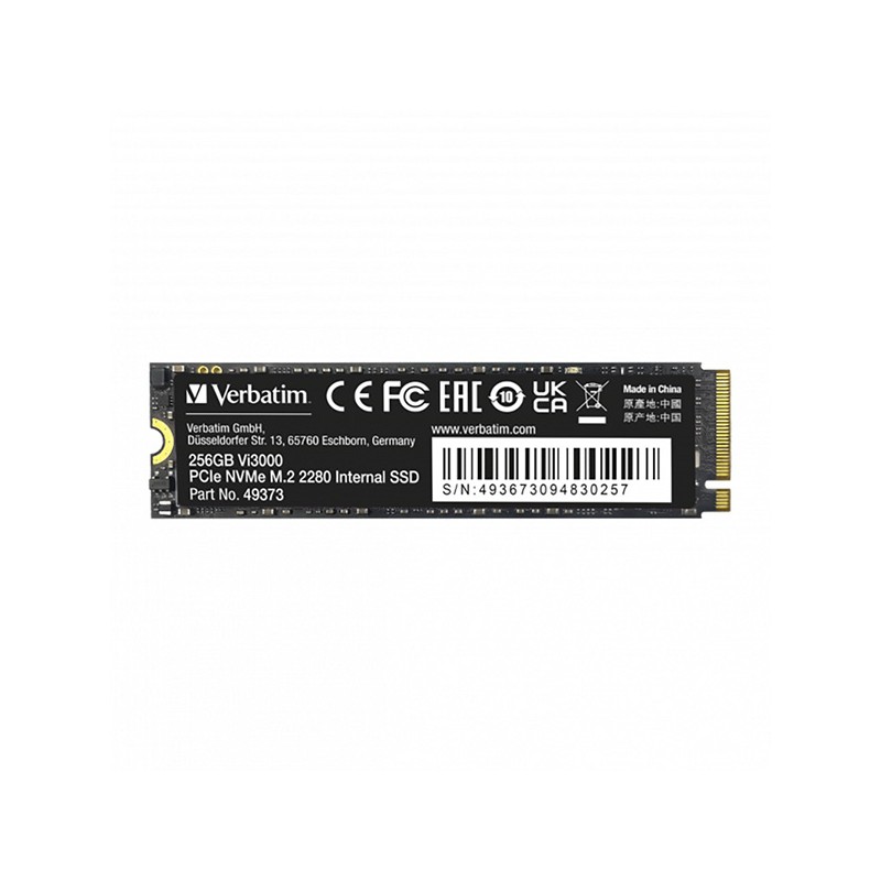 VERBATIM SSD Vi3000 Internal PCIe NVMe M.2 SSD 256GB , W 1300/ R 3300 MB/s