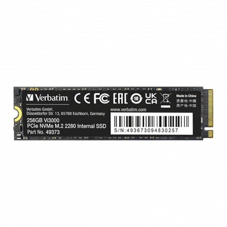 VERBATIM SSD Vi3000 Internal PCIe NVMe M.2 SSD 256GB , W 1300/ R 3300 MB/s