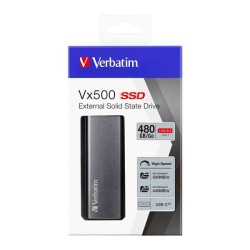 SSD Externí Verbatim Vx500, 47443, 480GB, stříbrný, 2.5", USB-C