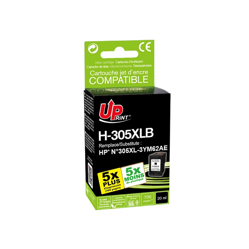 UPrint kompatibilní ink s 3YM62AE, H-305XLB, black, 700str., High yield