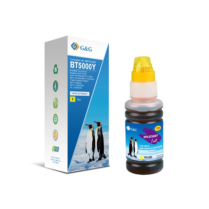 G&G kompatibilní ink s BT-5000Y, NPR-BT5000Y, yellow, 5000str.