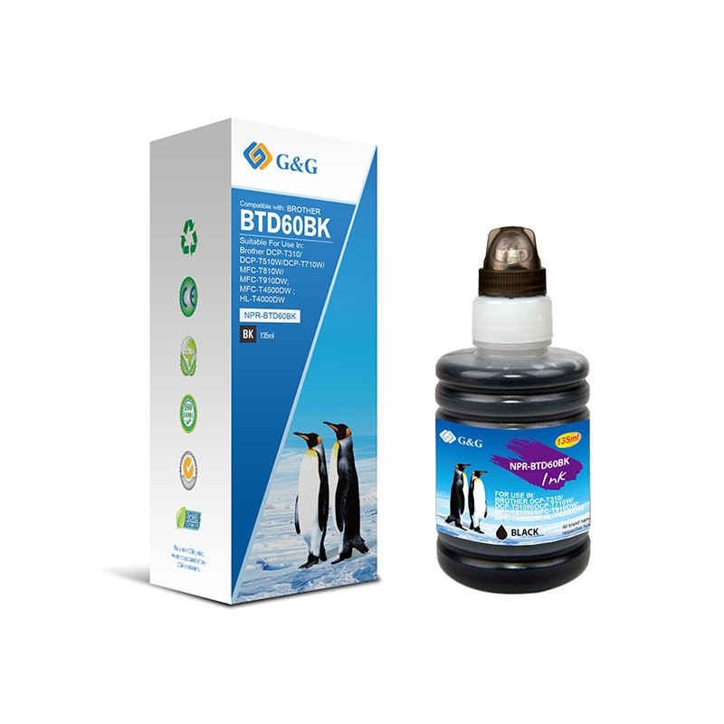 G&G kompatibilní ink s BTD60BK, NPR-BTD60BK, black, 6500str.