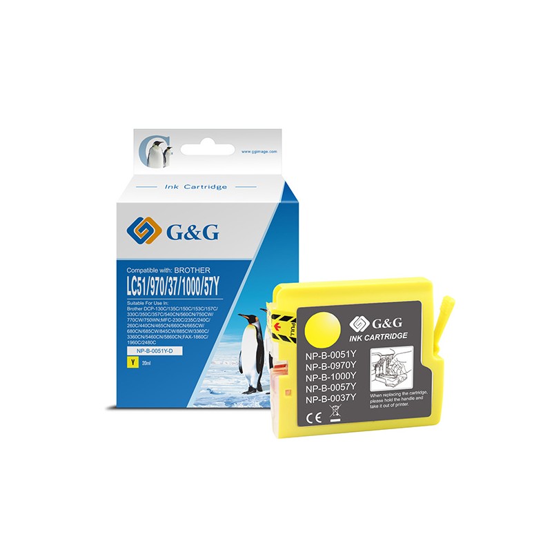 G&G kompatibilní ink s LC-1000Y, LC-970Y, NP-B-0051Y/1000Y/970Y, yellow, 400str.