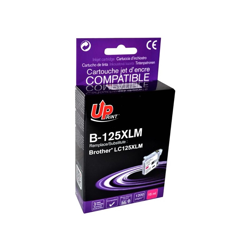 UPrint kompatibilní ink s LC-125XLM, B-125XLM, magenta, 1200str., 15ml