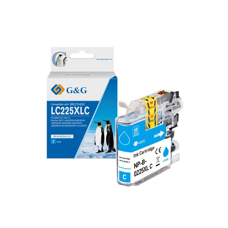 G&G kompatibilní ink s LC-225XLC, NP-B-0225XLC, cyan, 1200str.