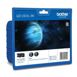 Brother originální ink LC-1280XLBKBP2, black, 2x2400str., high capacity