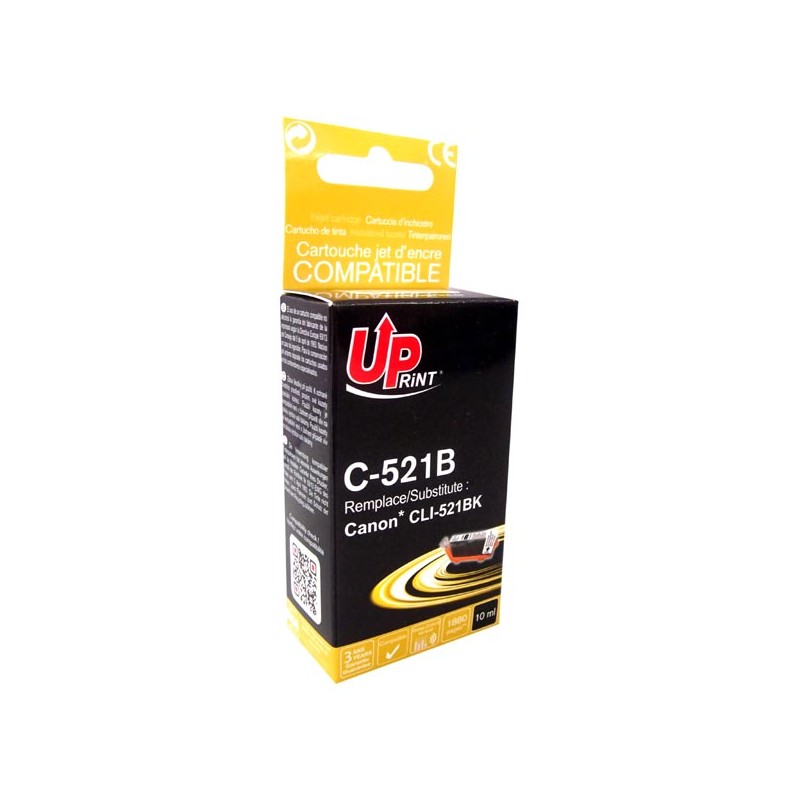 UPrint kompatibilní ink s CLI521BK, C-521B, black, 10ml, s čipem