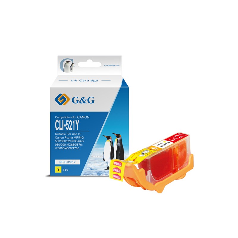 G&G kompatibilní ink s CLI521Y, NP-C-0521Y, 2936B001, yellow, 8.4ml