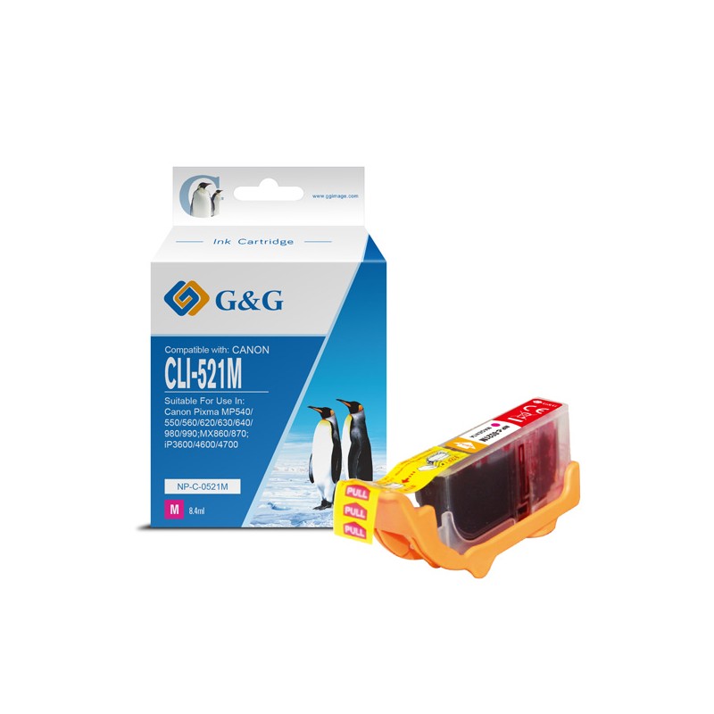 G&G kompatibilní ink s CLI521M, NP-C-0521M, 2935B001, magenta, 8.4ml