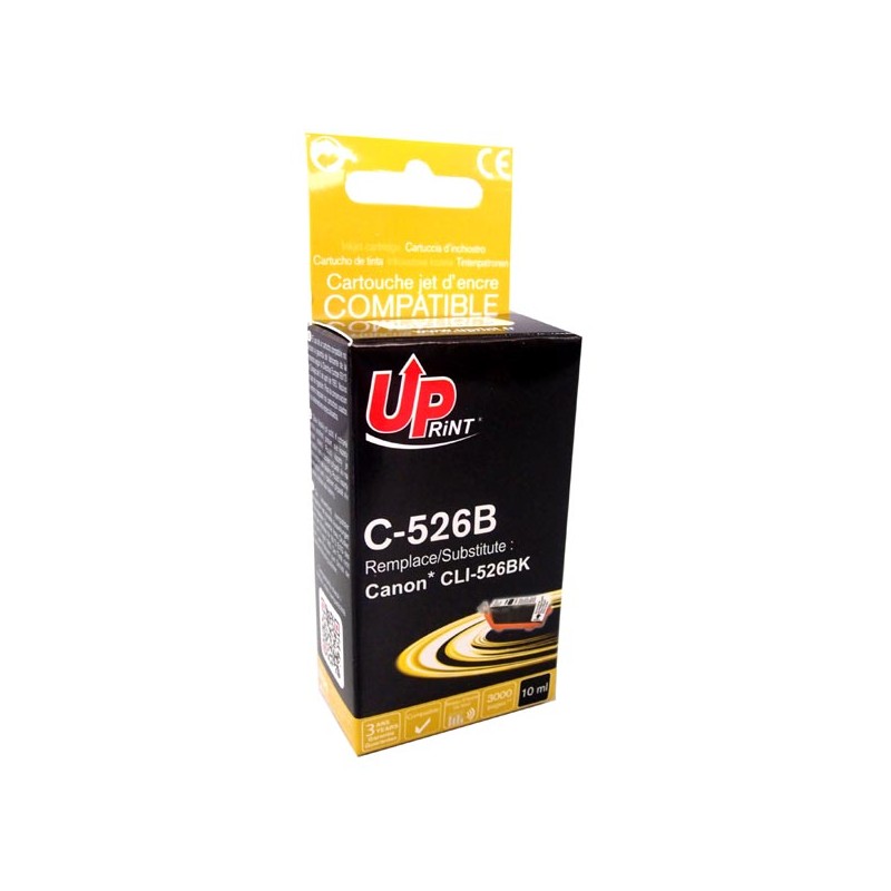 UPrint kompatibilní ink s CLI526BK, C-526B, black, 10ml, s čipem