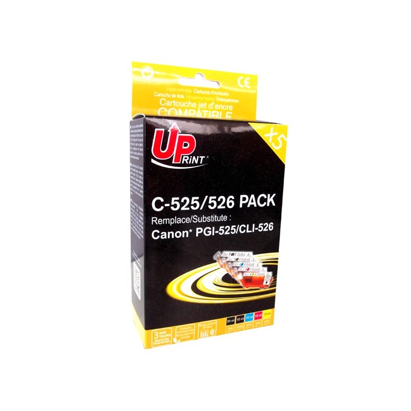 UPrint kompatibilní ink s CLI526, C-525/526 PACK, 2xblack/1xcyan/1xmagenta/1xyellow, s čipem