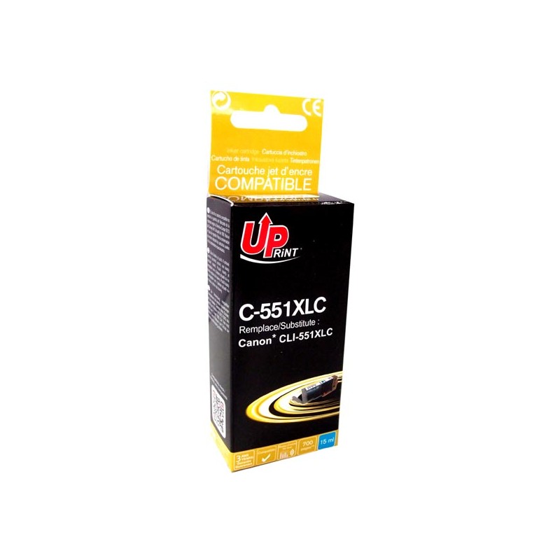 UPrint kompatibilní ink s CLI551C XL, C-551XLC, cyan, 695str., 11ml, high capacity