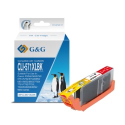G&G kompatibilní ink s CLI571BK XL, NP-C-0CL571XLBK, black, 10,8ml, ml high capacity