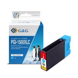 G&G kompatibilní ink s PGI 1500XL, NP-C-1500XLC/C, cyan