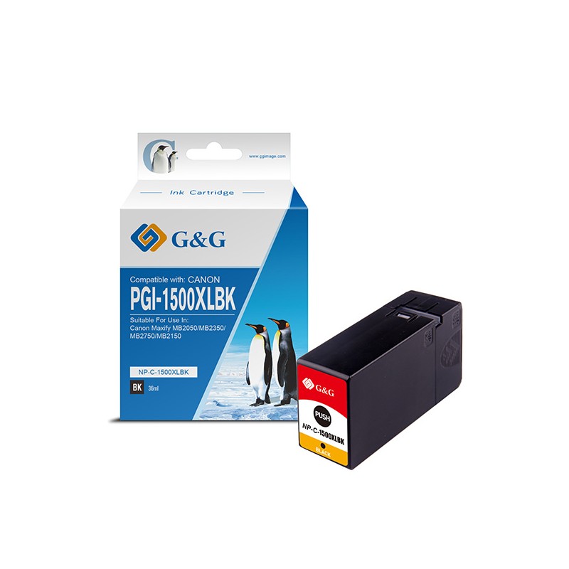 G&G kompatibilní ink s PGI 1500XL, NP-C-1500XLBK/C, black