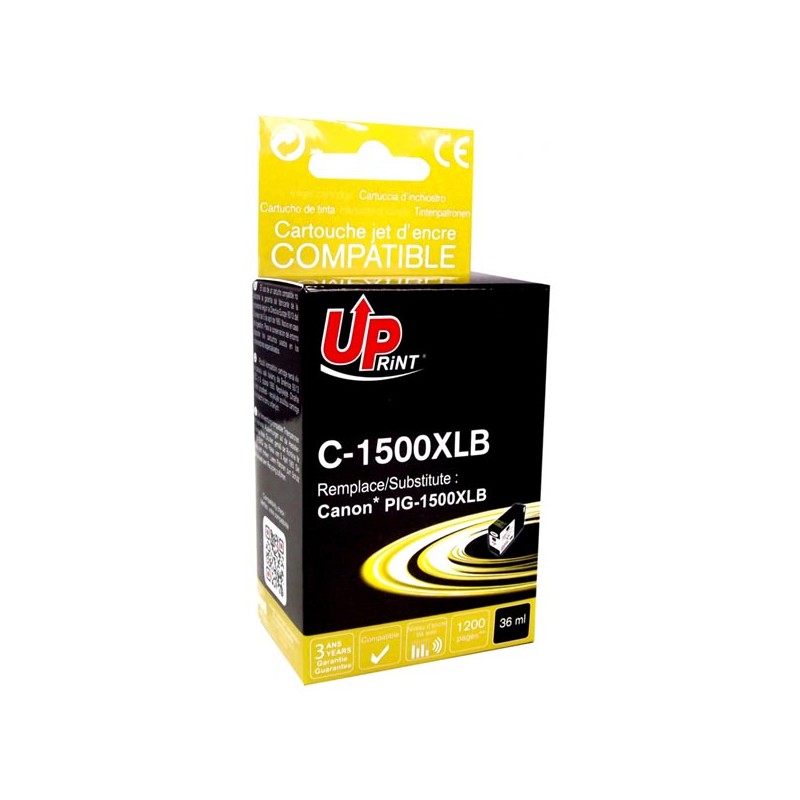 UPrint kompatibilní ink s PGI 1500XL, C-1500XLB, black, 36ml, high capacity