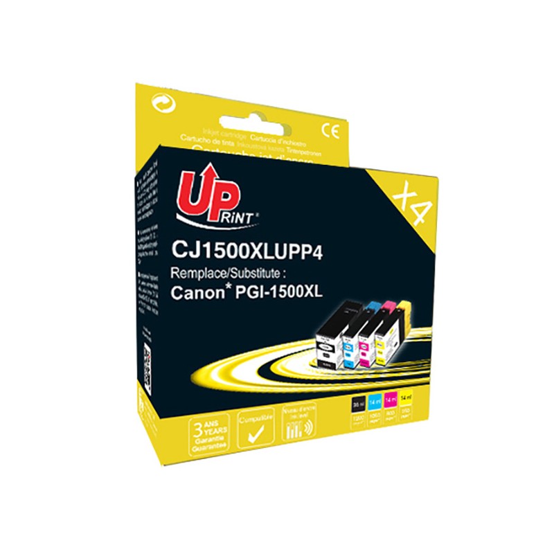 UPrint kompatibilní ink s PGI 1500XL, C-1500XL BK/C/M/Y PACK 4, 1xblack/1xcyan/1xmagenta/1xyellow, 36+3x14ml, high capacity